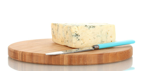 Cheese with mold and knife