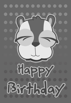 cute racoon birthday card