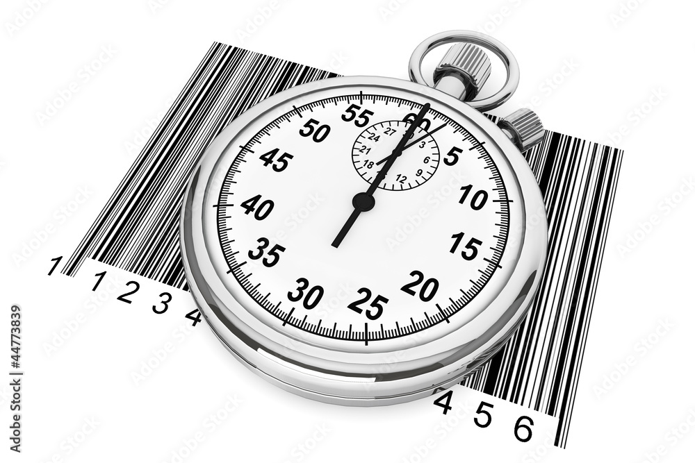Poster stopwatch with bar code