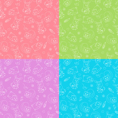 Fototapeta na wymiar Seamless pattern with cute animals