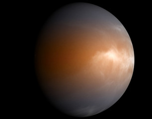 A planet beyond our solar system isolated on black. 3d render.
