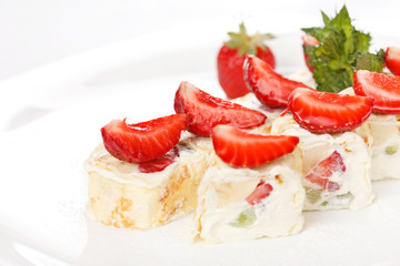 Sweet rolls with strawberry