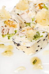 sweet rolls with banana sorbet