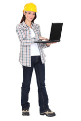 young woman entrepreneur with laptop