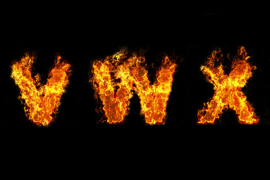 Fire on letter VWX