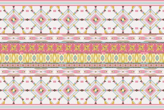 Aztecs seamless pattern on pink color