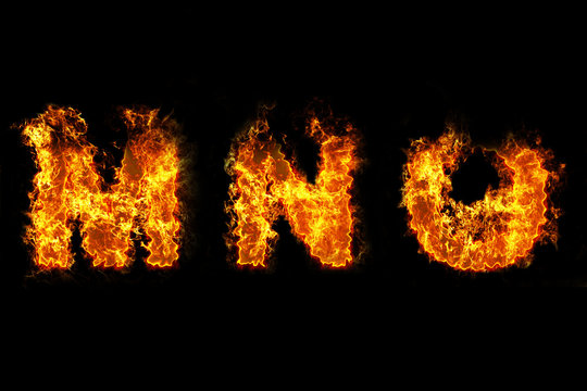 Fire on letter MNO