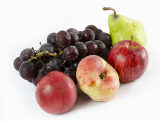 fruits closeup and isolated against white background