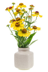 Naklejka na ściany i meble minimalistic bouquet - mini yellow flowers
