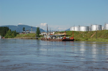 Fototapeta premium Речная баржа