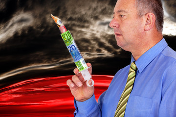 Man with cash injection