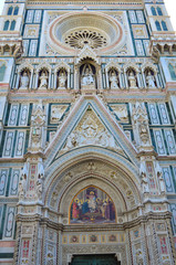 Obraz premium Majestic marble façade of the Duomo in Florence in Tuscany