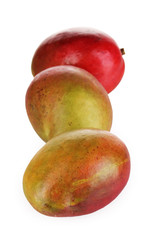 Ripe appetizing mango isolated on white