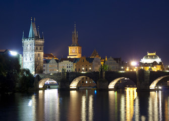 Fototapeta na wymiar Prague city, Czech Republic at night time