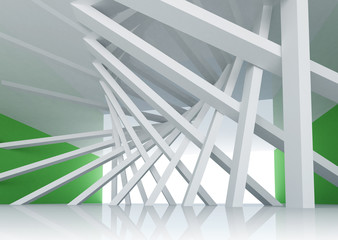 Fototapeta premium Abstract room Interior with tilted columns