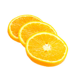 Oranges close up isolated on white