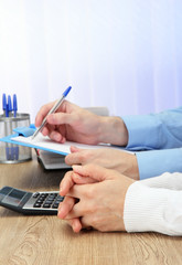 close up of business people hands during teamwork