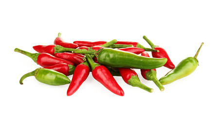 little hot peppers isolated on white