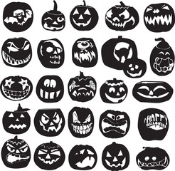 silhouettes of Halloween pumpkin