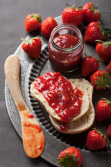bread with jam and srawberry