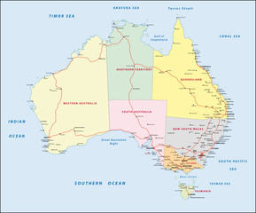 Australien Karte - obrazy, fototapety, plakaty