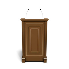Tribune podium with microphones