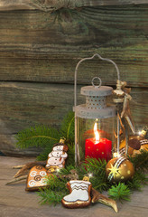 Erster Advent - Deko mit Laterne