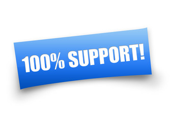 100% Support! Button, Icon