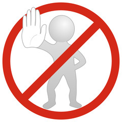 White Man showing STOP with hand