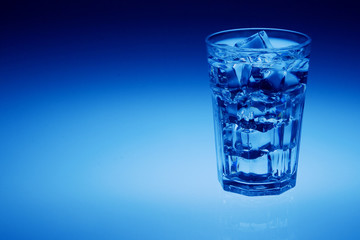 Glass of water with ice