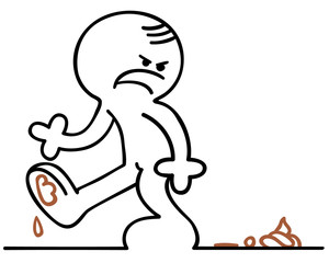 figur tritt in hundekot