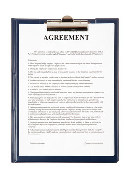 Agreement in a clipboard