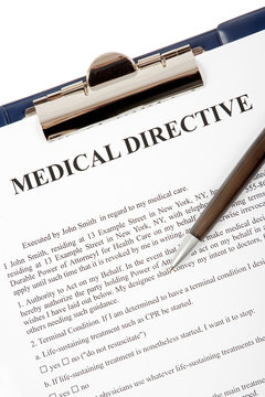 Medical Directive Document In A Clipboard