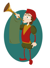 Funny Herald with Trumpet