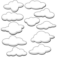 Fluffy Clouds Vector Illustration