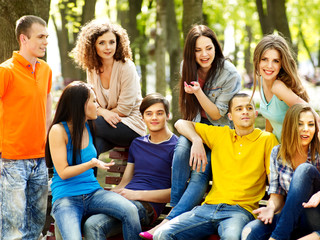 Fototapeta premium Group people outdoor.