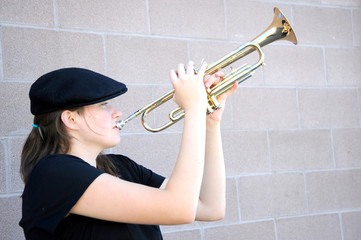 Female trumpet player.