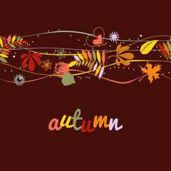 Naklejka premium Autumn background seamless pattern