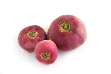 Three purple turnips