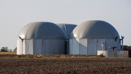 Biogas tank.