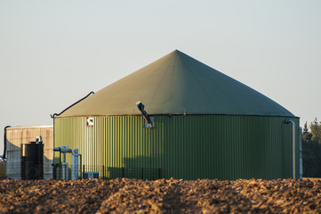 Biogas tank.