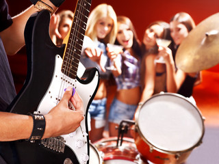 Fototapeta premium Band playing musical instrument.