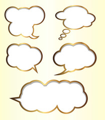 Abstract talking gold bubble