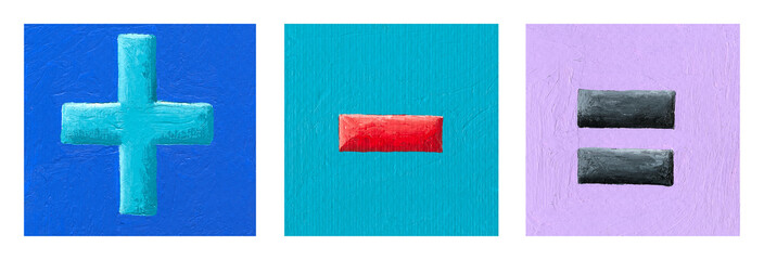 Obraz premium Maths symbols plus and minus