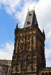Fototapeta na wymiar Powder tower Tower in the center of Prague