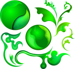 Abstract green decors.