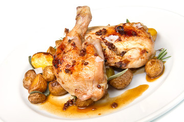 roast chicken with potatoes
