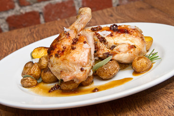 roast chicken with potatoes