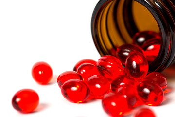 Pills on a white background