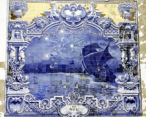 Ancient Azulejo in Lisbon, Portugal